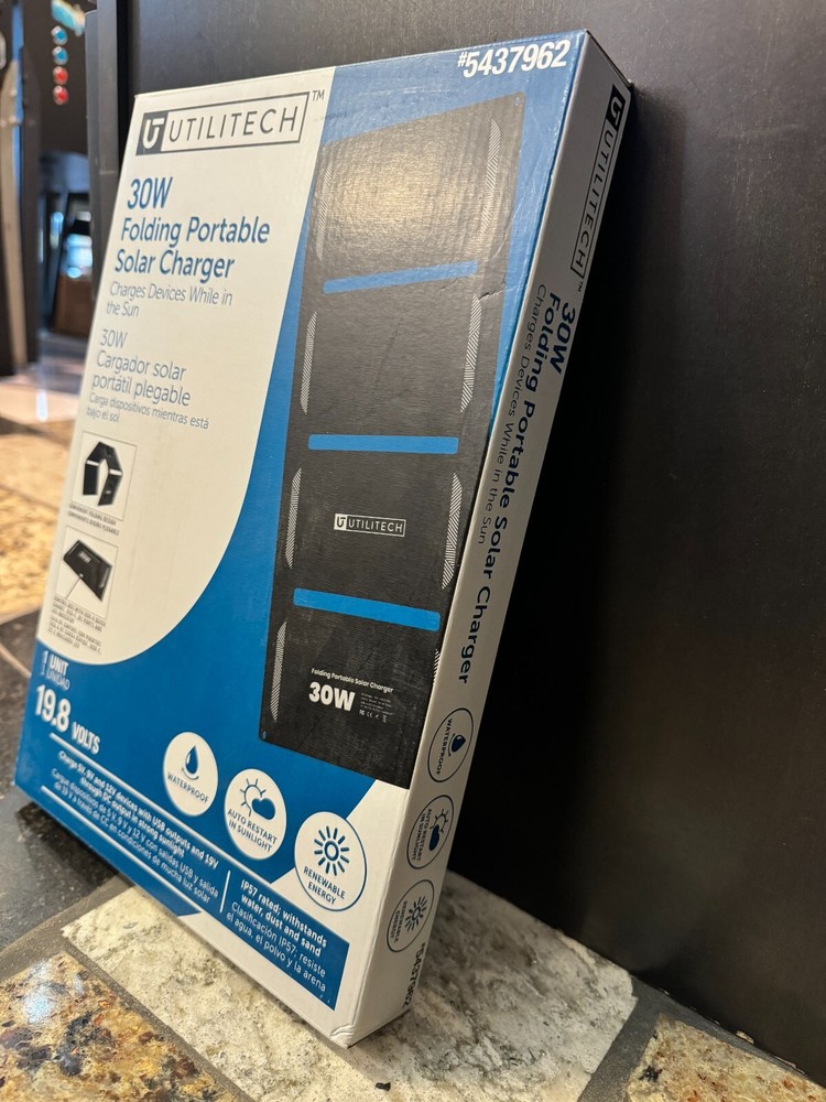 Utilitech Folding Portable Solar Panel Charger