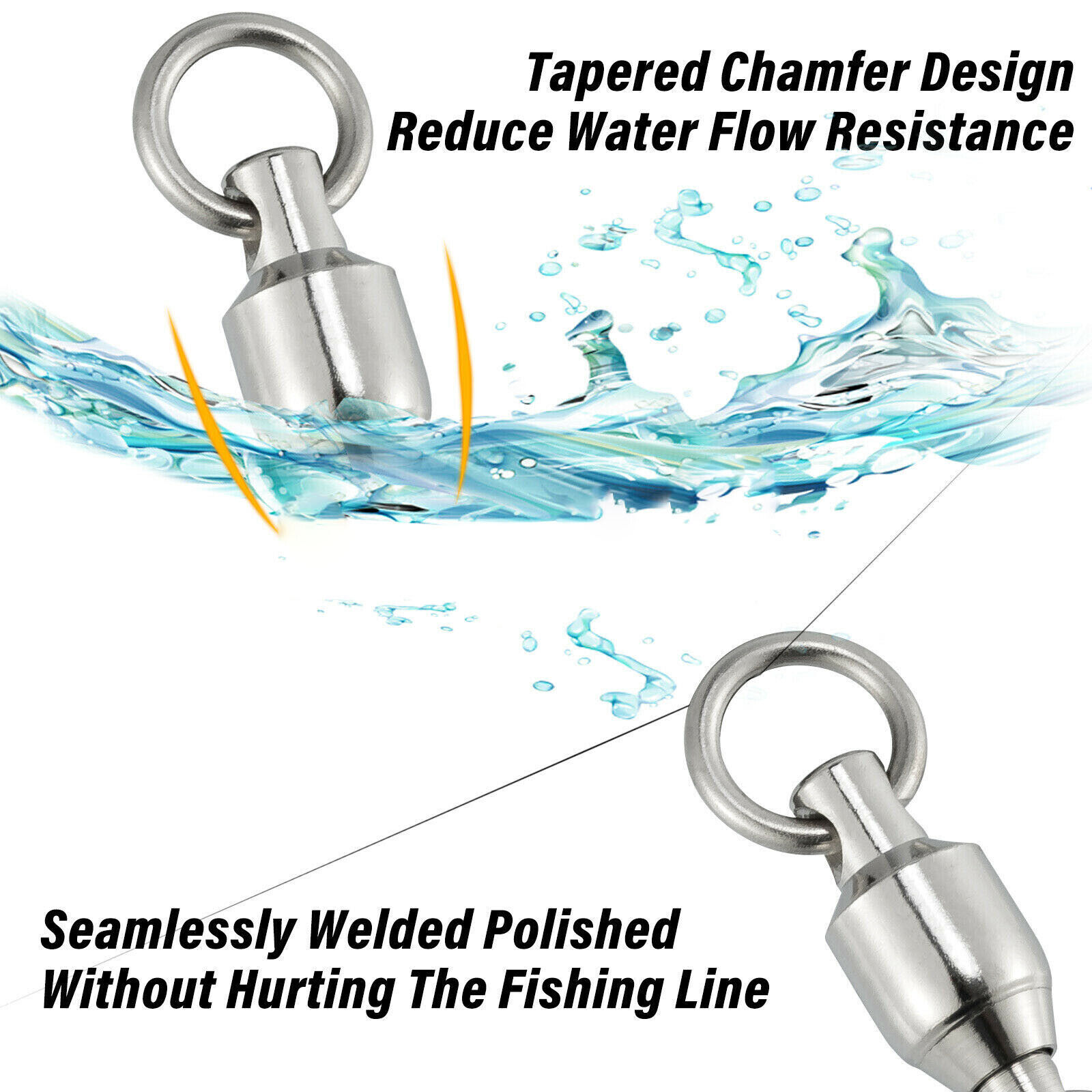 Fishing Ball Bearing Swivels with Fast Clip Snap 44-176Lb Connector Tackle Lot