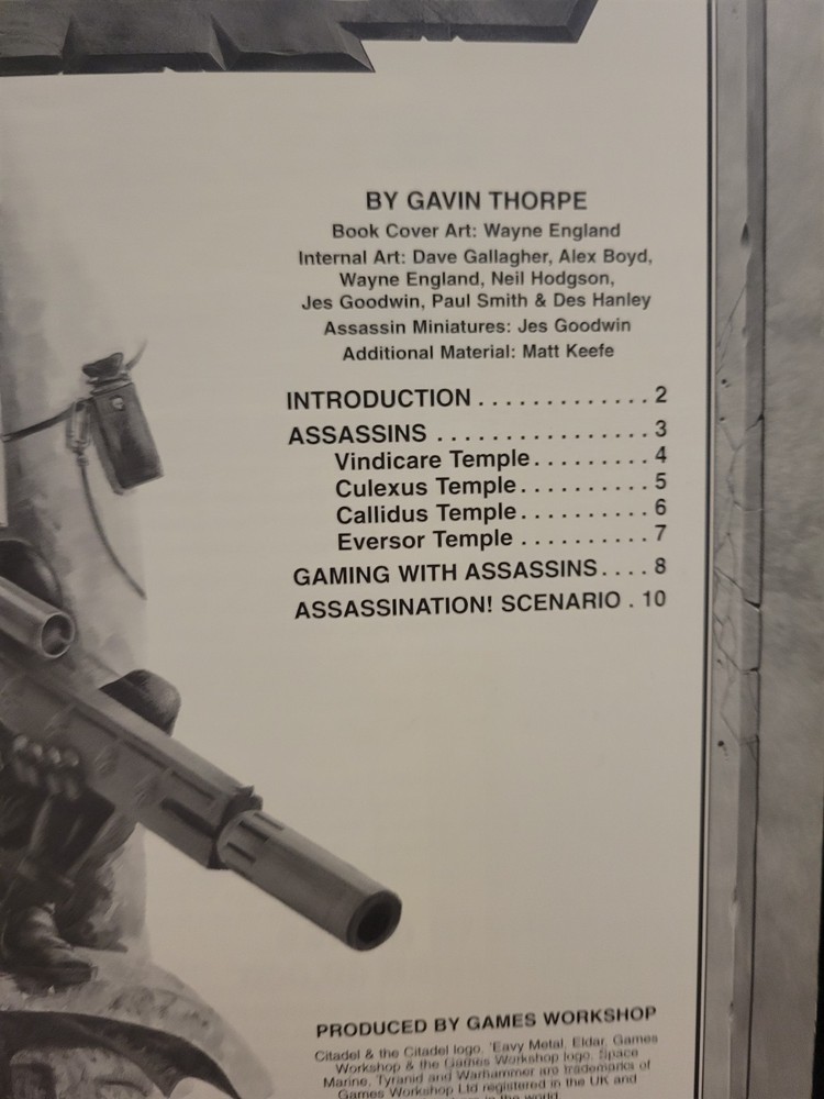 Warhammer 40k Codex Assassins Supplement Games Workshop Citadel Guide Book