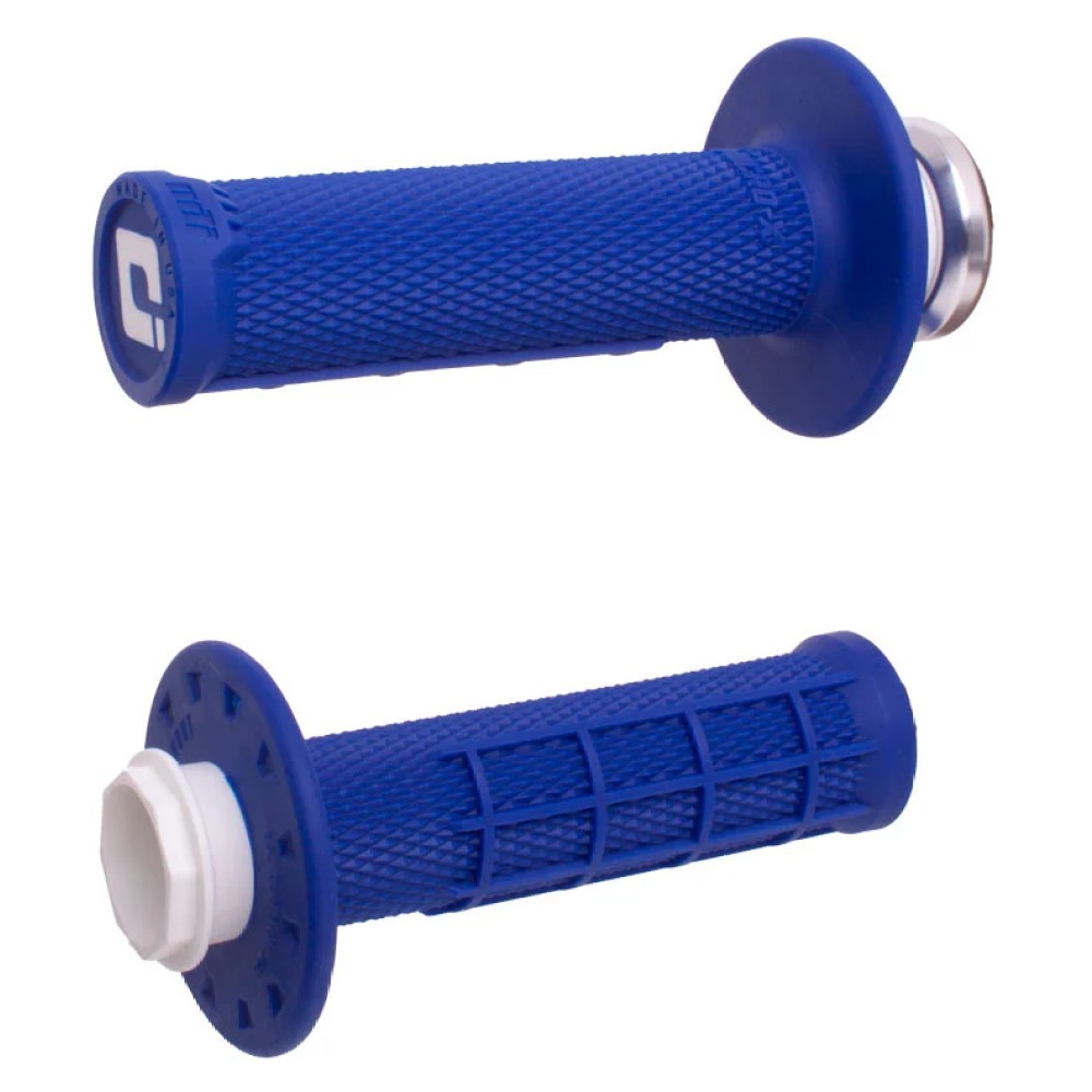 Odi Micro-X Half-Waffle Lock-On Motorcycle Grip Blue
