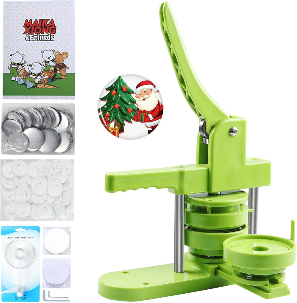 Button Maker Machine 75mm (3 in) Installation-Free, DIY Button Pin Maker Machine