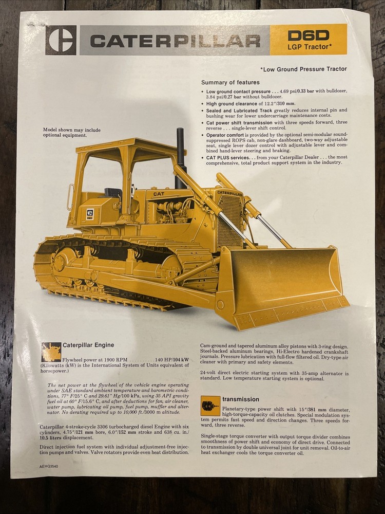 Caterpillar D6D Brochure ‘83