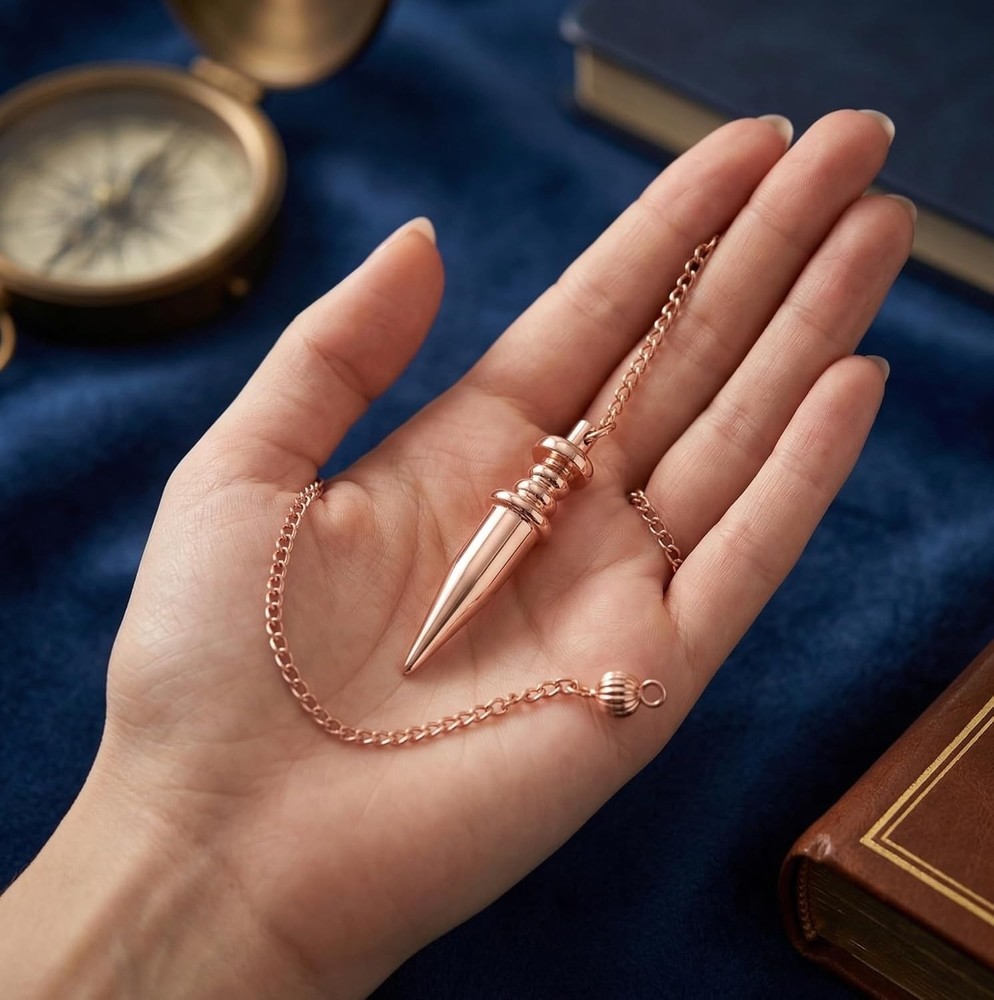 Copper Metal Dowsing Pendulum - Solid Cone Point for Divination & Reiki