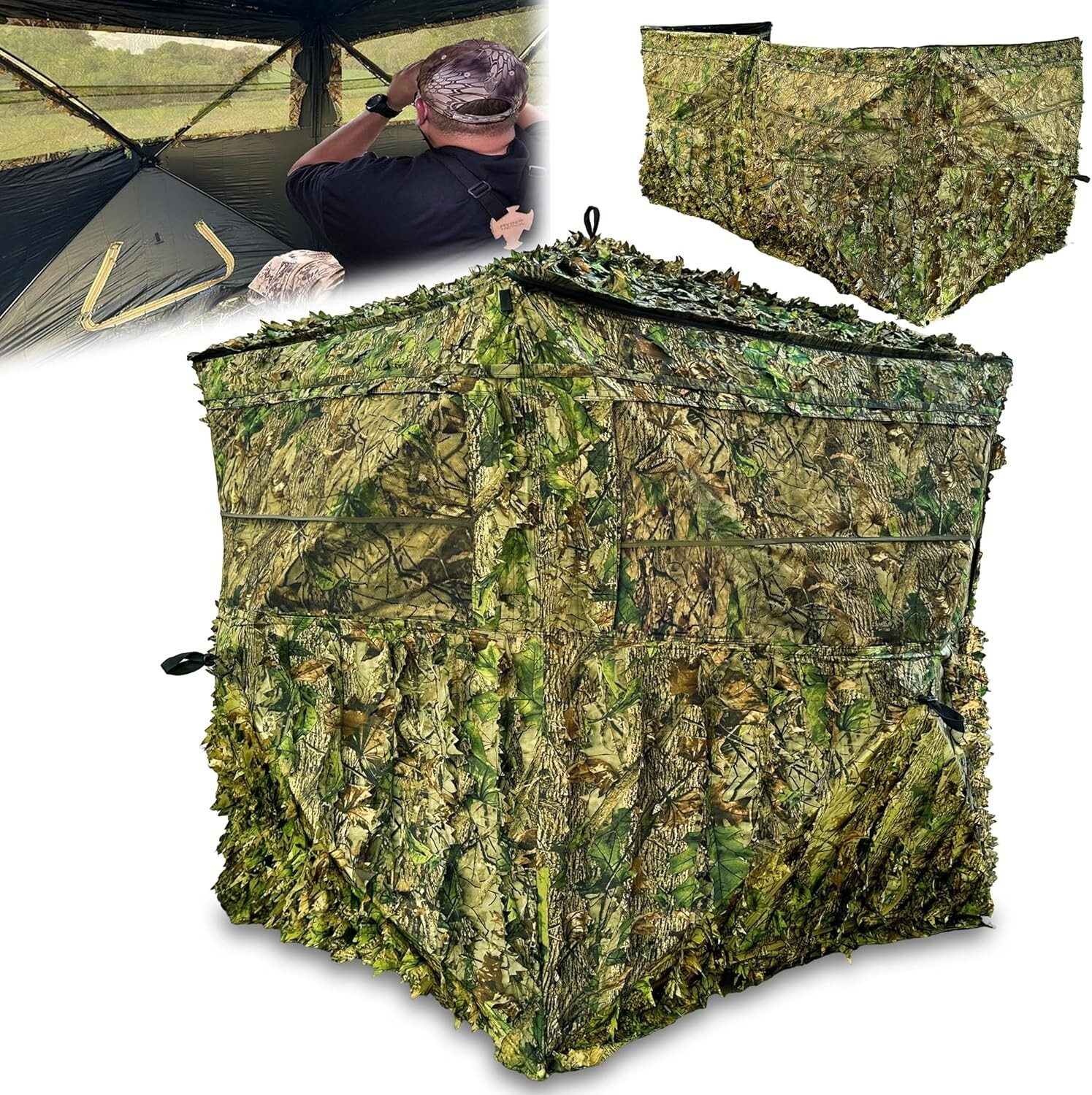 AYIN 3D Leaf Hunting Ground/Wall Blind Pop-Up Hub Blind for Turkey/Deer Hunting