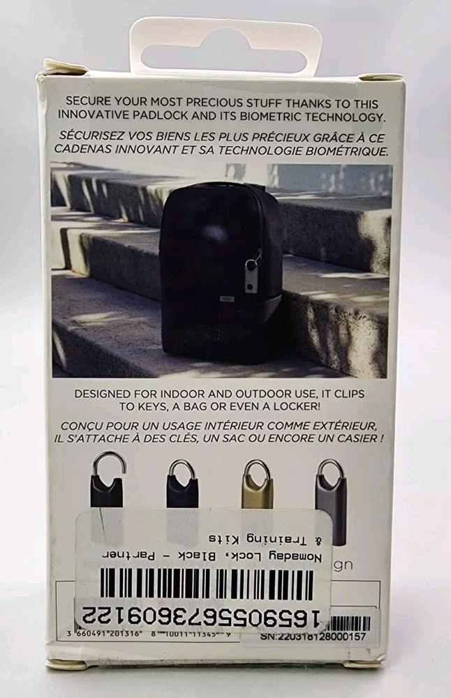 Lexon Nomaday Lock Black Biometric Fingerprint Padlock