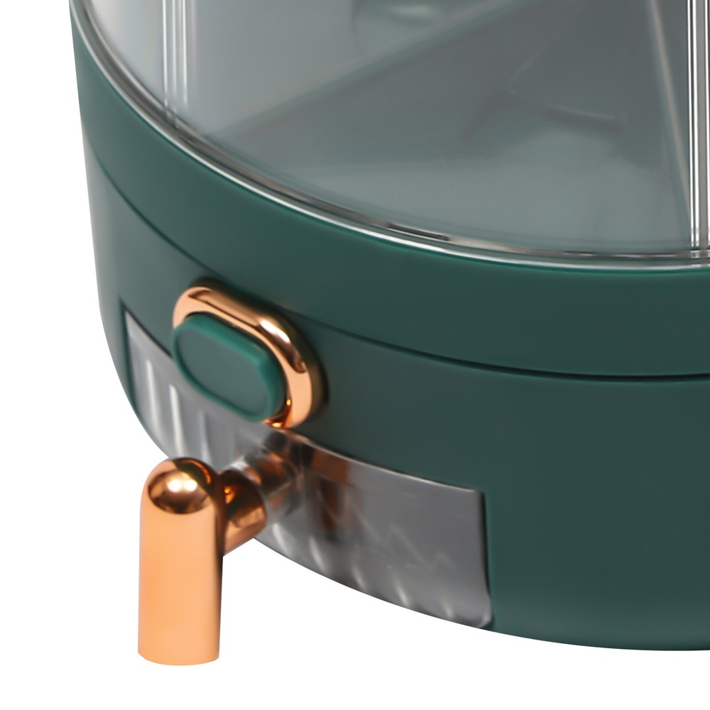 Rice Storage Container with 6 Compartments, Rotatable Dispenser for Grains