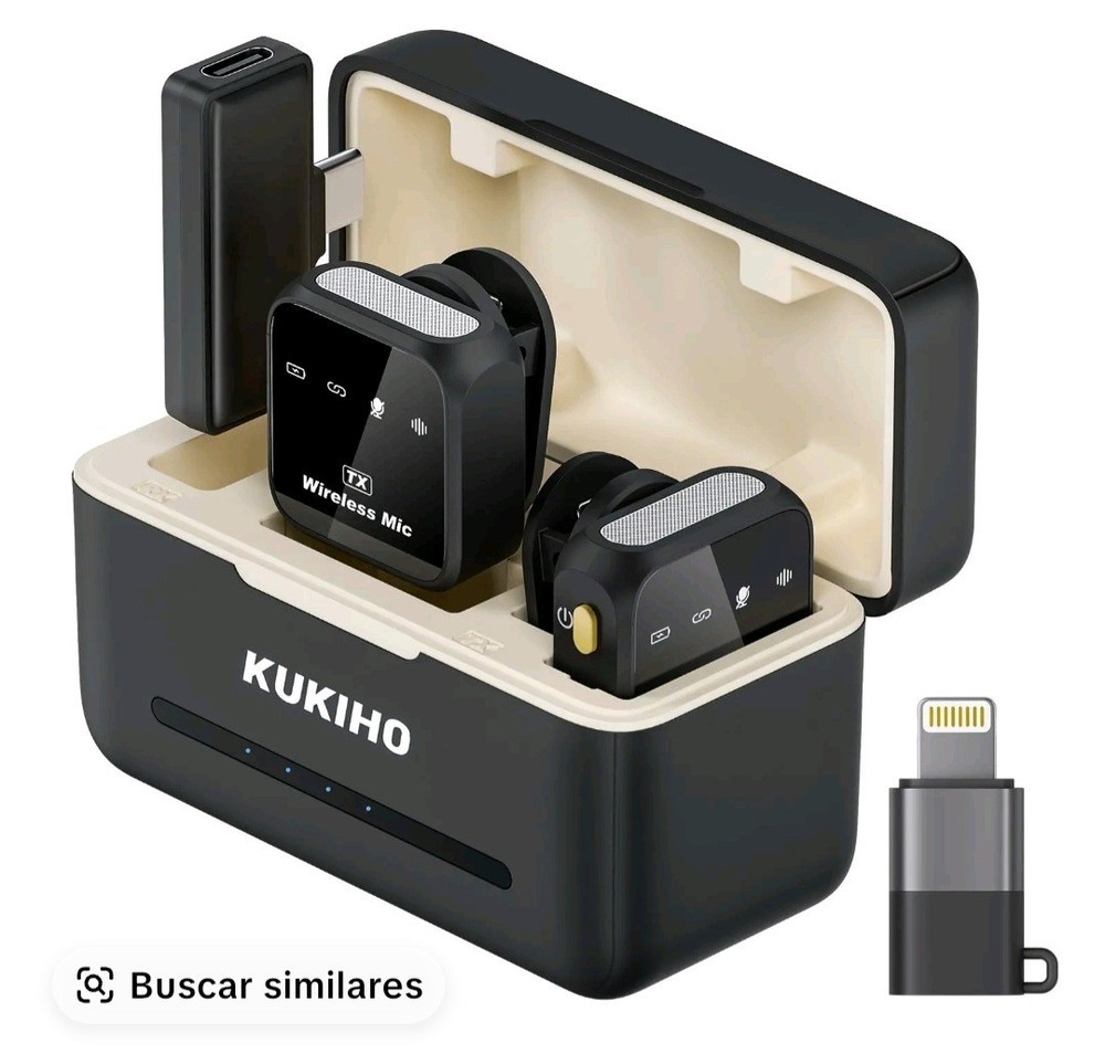 KUKIHO Wireless Lavalier Microphone for iPhone iPad Android With Charging Case A