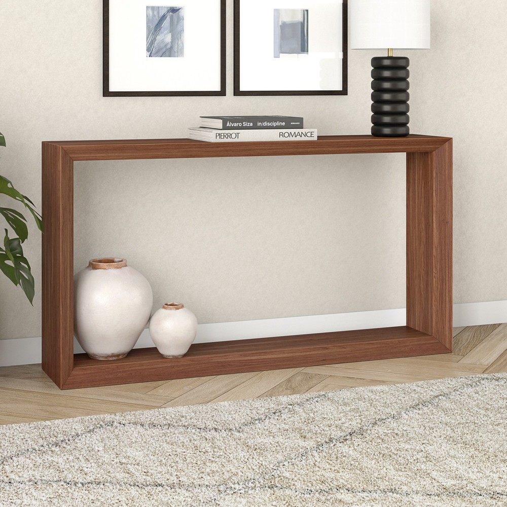 Henn&Hart 55" Satin Walnut MDF Console Table