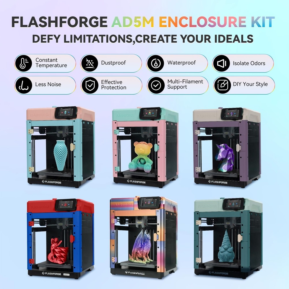 FLASHFORGE Adventurer 5M 3D Printer Enclosure Kit, DIY AD5M Enclosure Set, 3D...