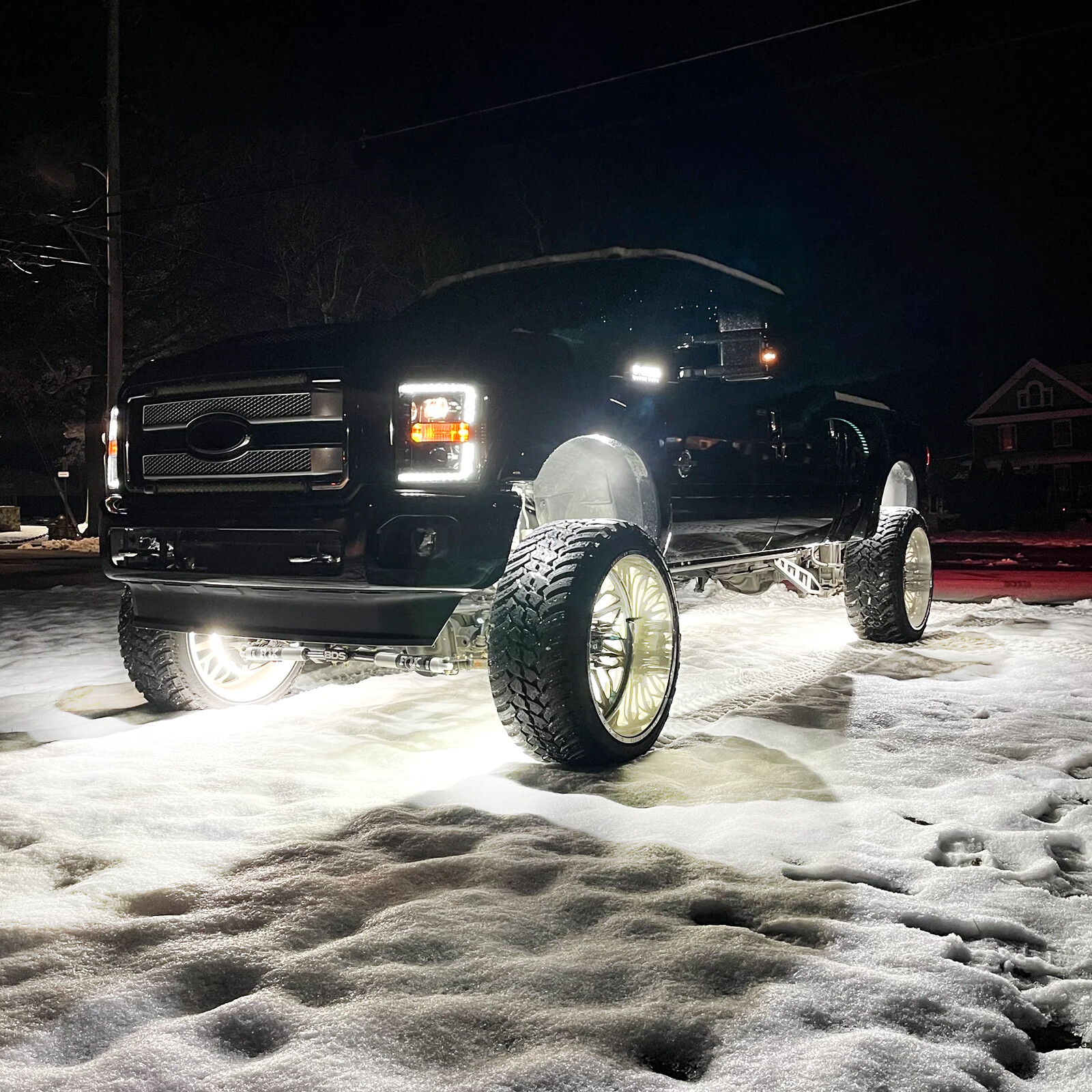 4Pcs 300W 17" Inch 5-Row Pure White LED Wheel Lights Car Rim Lights Ultra-Bright