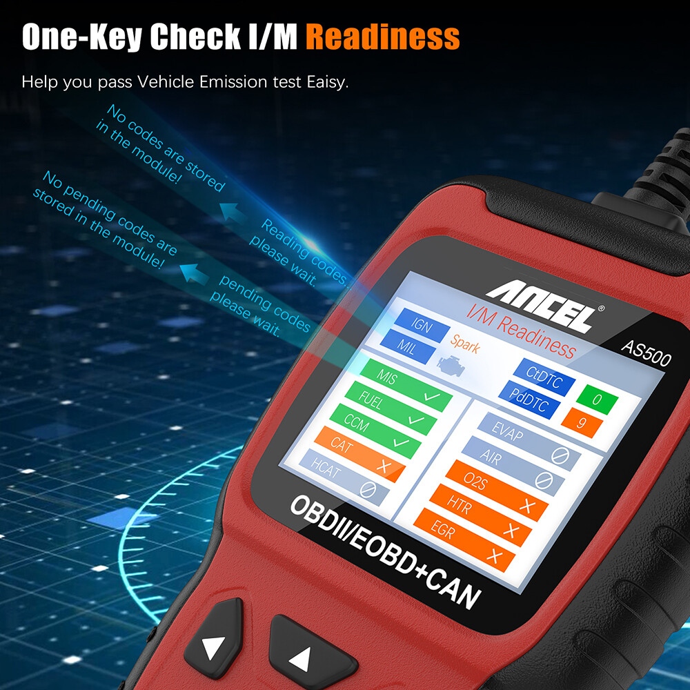 Ancel AS500 Car Code Reader OBD2 Scanner Check Engine Battery Monitoring Tool