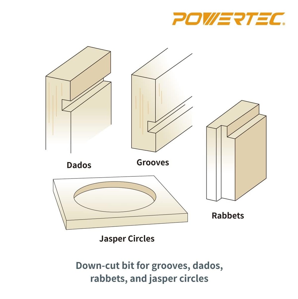 POWERTEC Router Inlay Kit, Solid Brass 1/8" diameter 1/4" shank