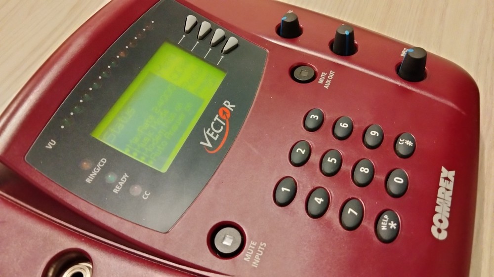 Comrex Vector POTS codec, AUDIO OVER TELE MIXER, plus power supply, and case.