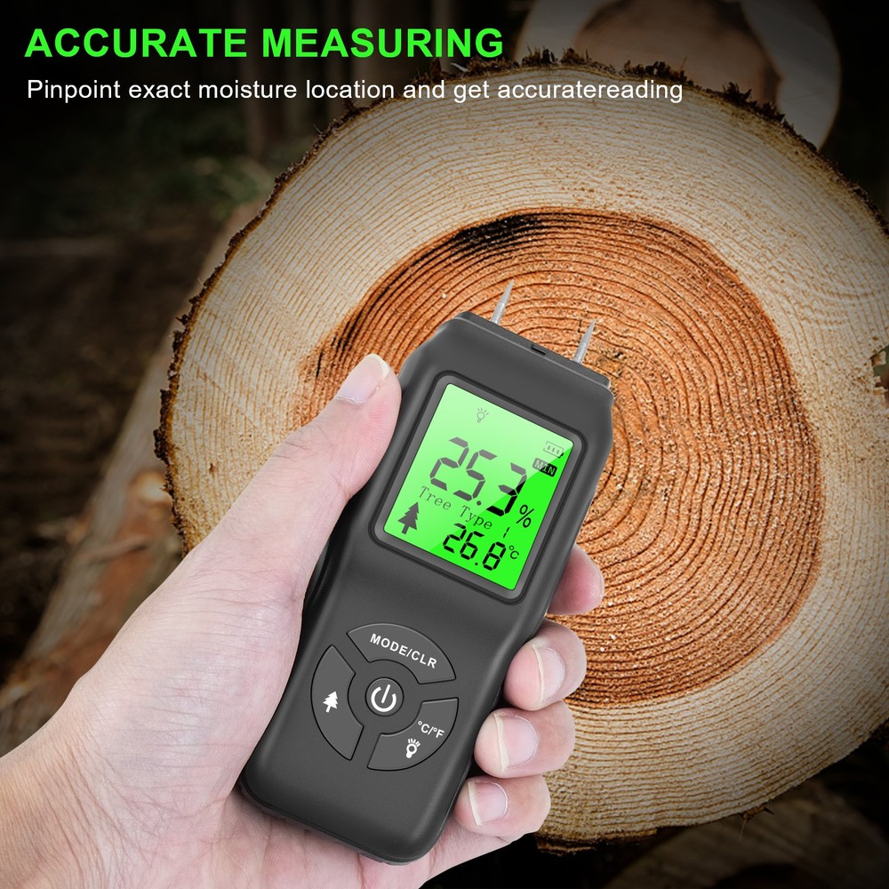 Digital Hygrometer Wood Moisture Meter Large Lcd Display Fast Response