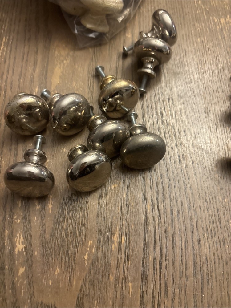 23 Brass/Silver Mid Century Modern Drawer Pulls Knobs Hardware LOT