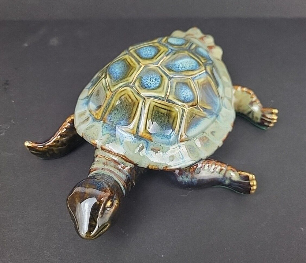 Ceramic Turtle Figurine 8"