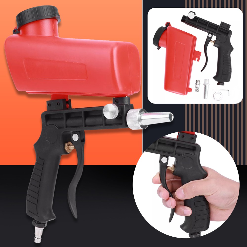 1/4" Pneumatic Sandblasting Machine Handheld Spray Mini Sandblaster Hand Tool