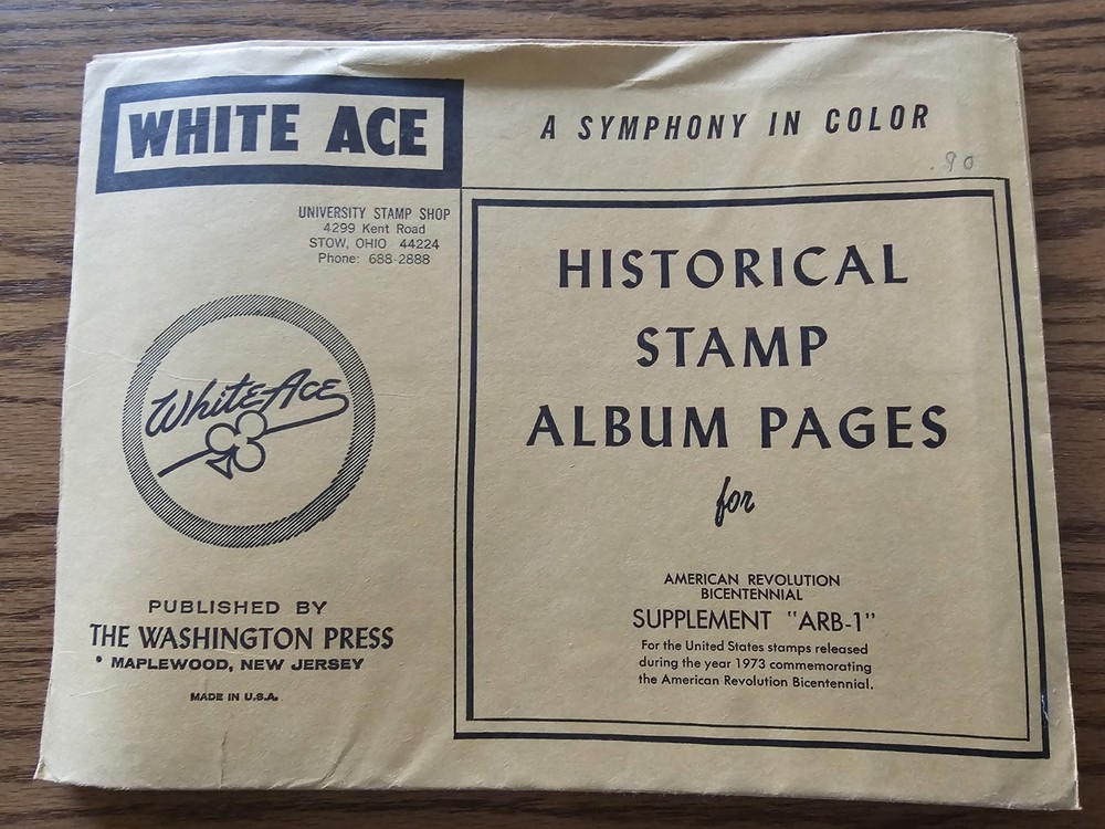 White Ace Stamp Supplement for U.S. American Revolution Bicentennial 1982 ARB-1
