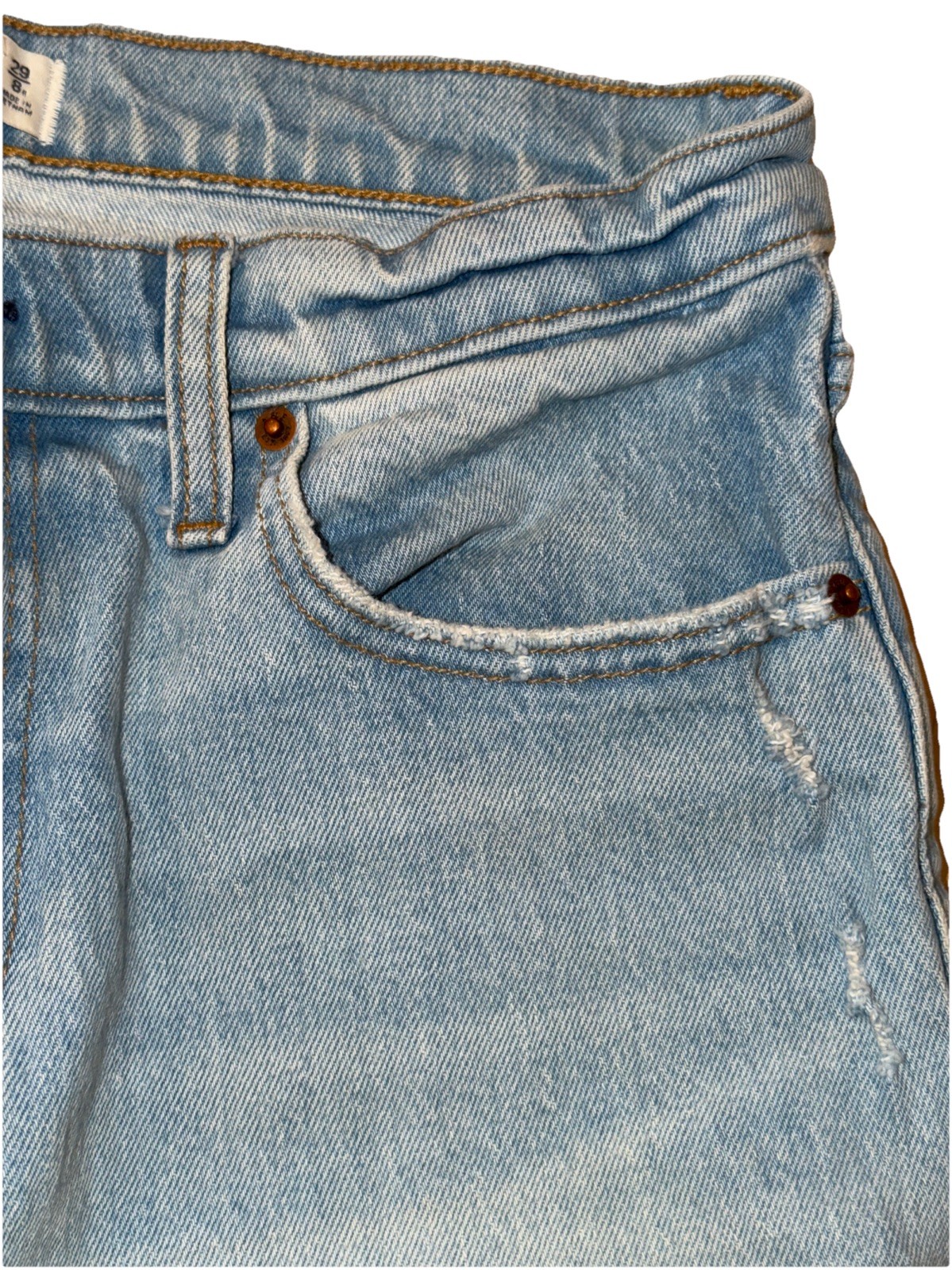 Abercrombie & Fitch The Boyfriend Mid Rise Distressed Blue Jeans Womens 29/8