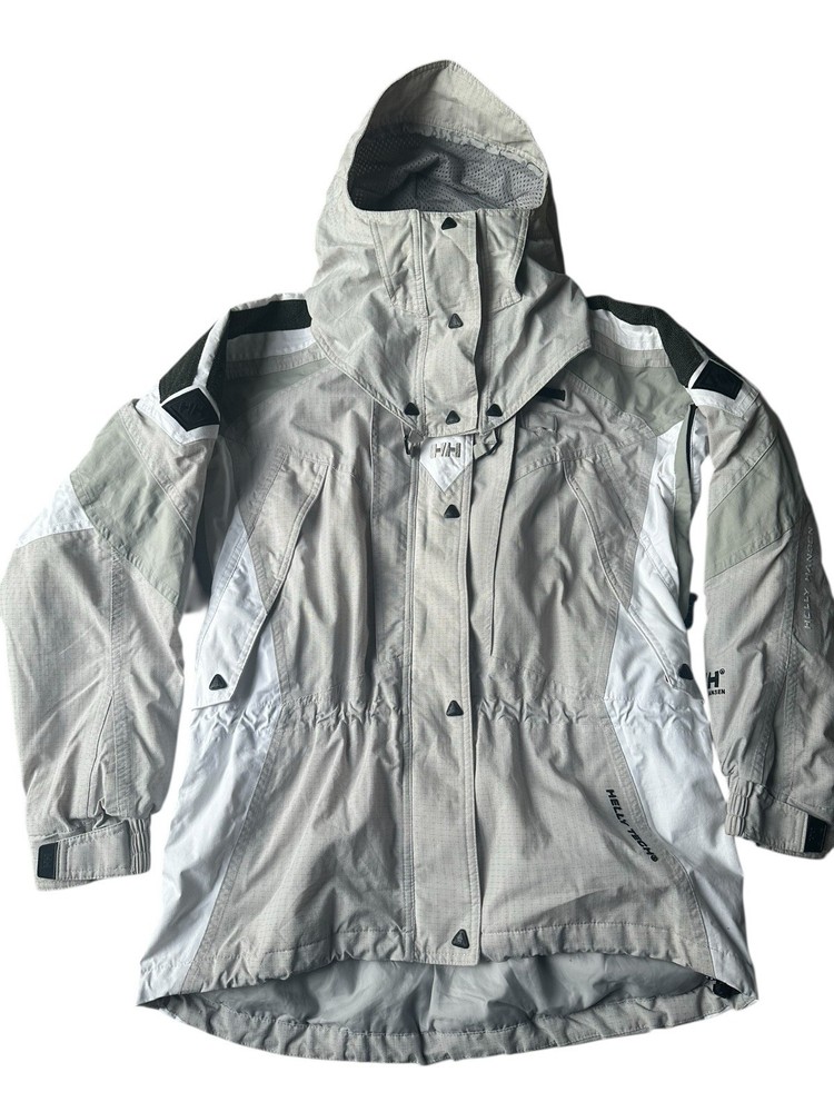 Helly Hansen Ski Jacket Mens Medium Beige Hooded Technical