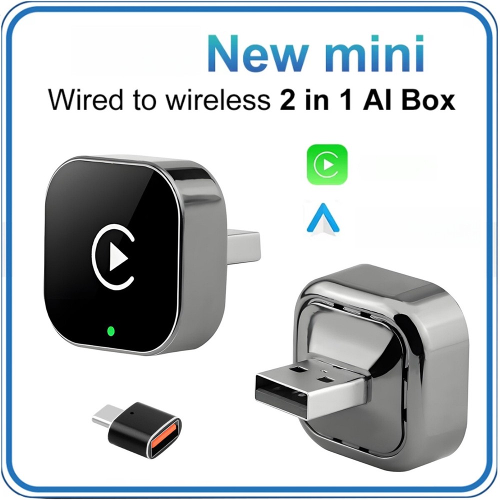 Wireless CarPlay Converter for iPhone Plug Play Auto Connect Adaptive Screen