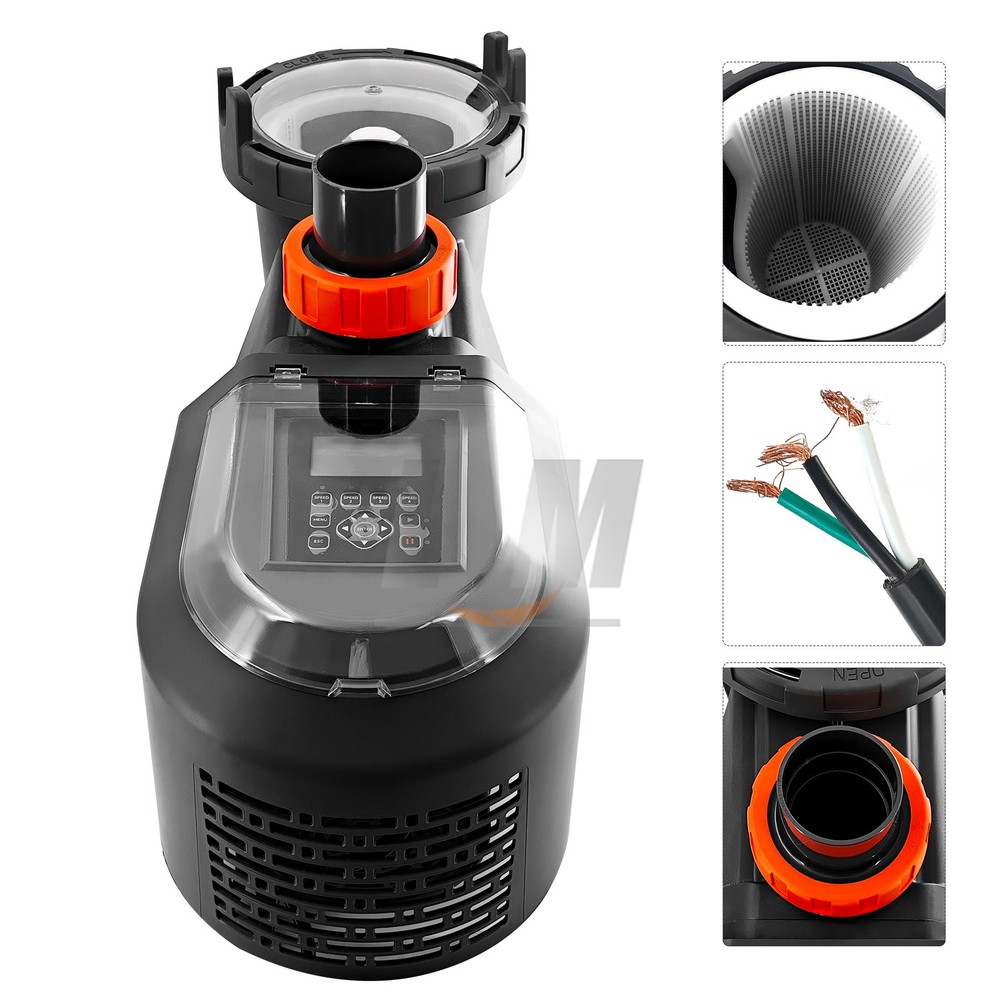 For Inground Pool 2.5HP Variable Speed High Flow Pump 10567GPH Energy Efficient