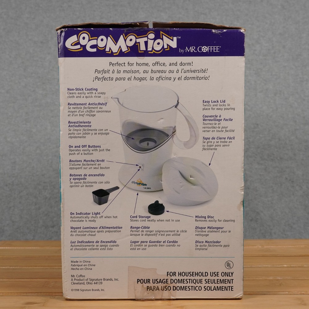 Mr. Coffee CocoMotion HC4 Automatic Hot Chocolate Maker 4 Cups Open Box NEW