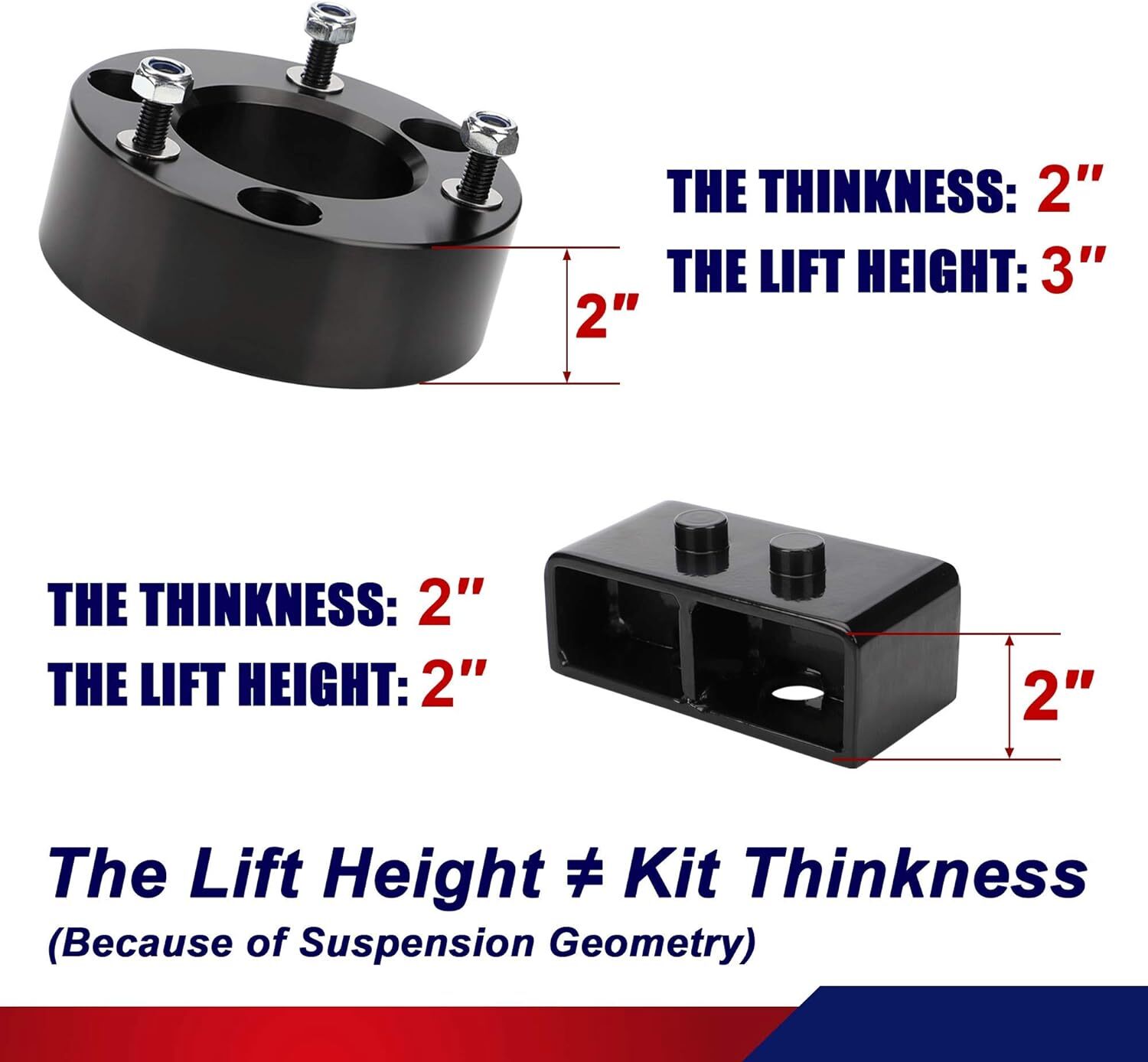 3" Front 2" Rear Ford F150 Leveling Kit Lift Kit For 2004-2020 Ford F150 2WD 4WD