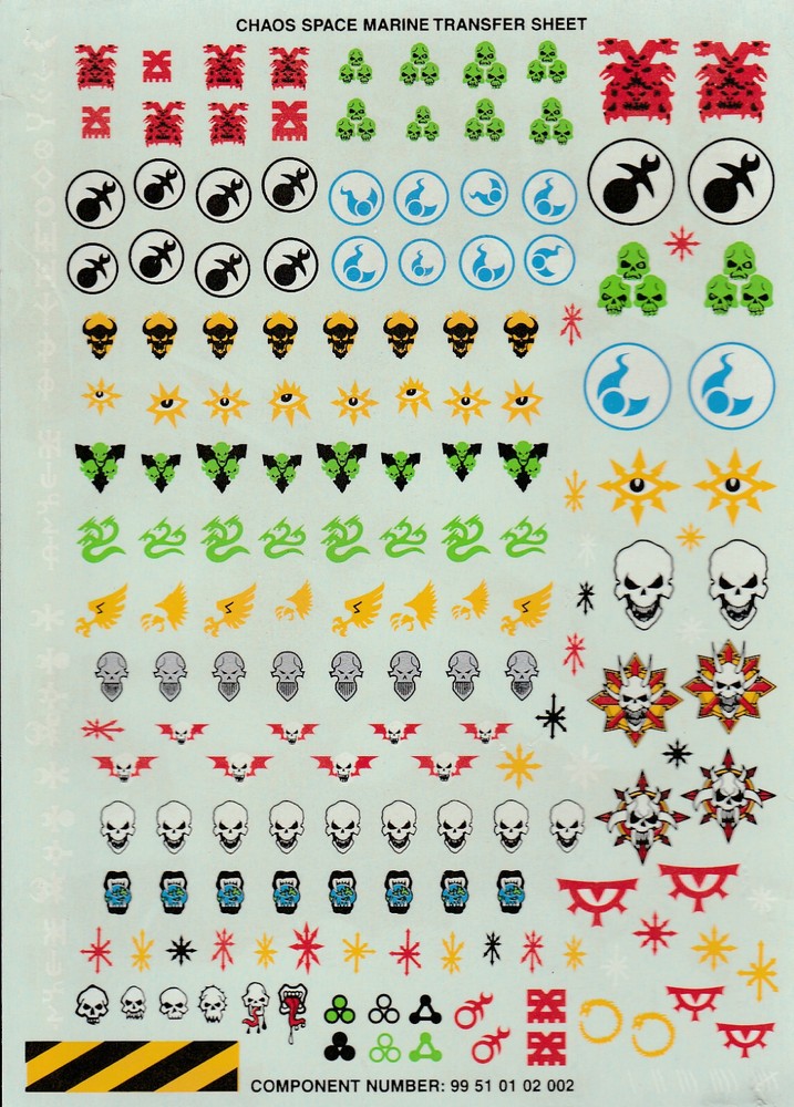 Warhammer 40K Transfer Sheets / Decals ~ YOU CHOOSE ~ Games Workshop