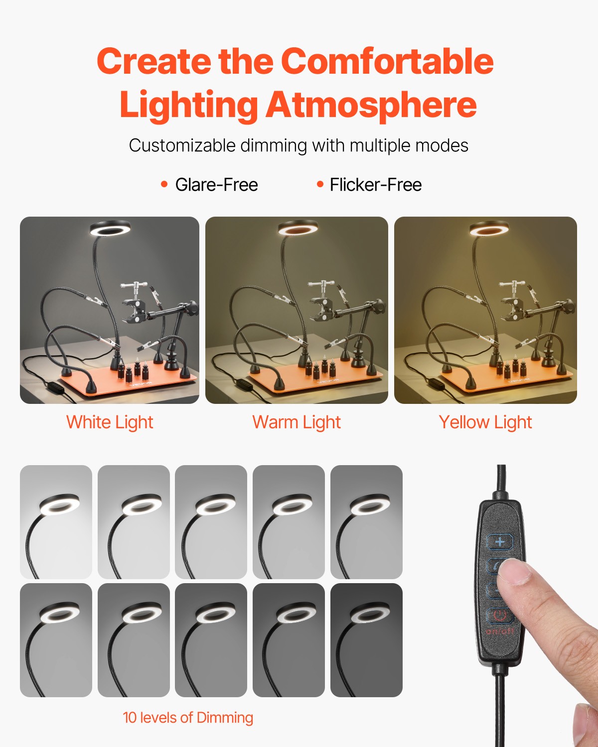 VEVOR Magnetic Helping Hands Soldering Station 3X Magnifying Lamp Air Gun Holder
