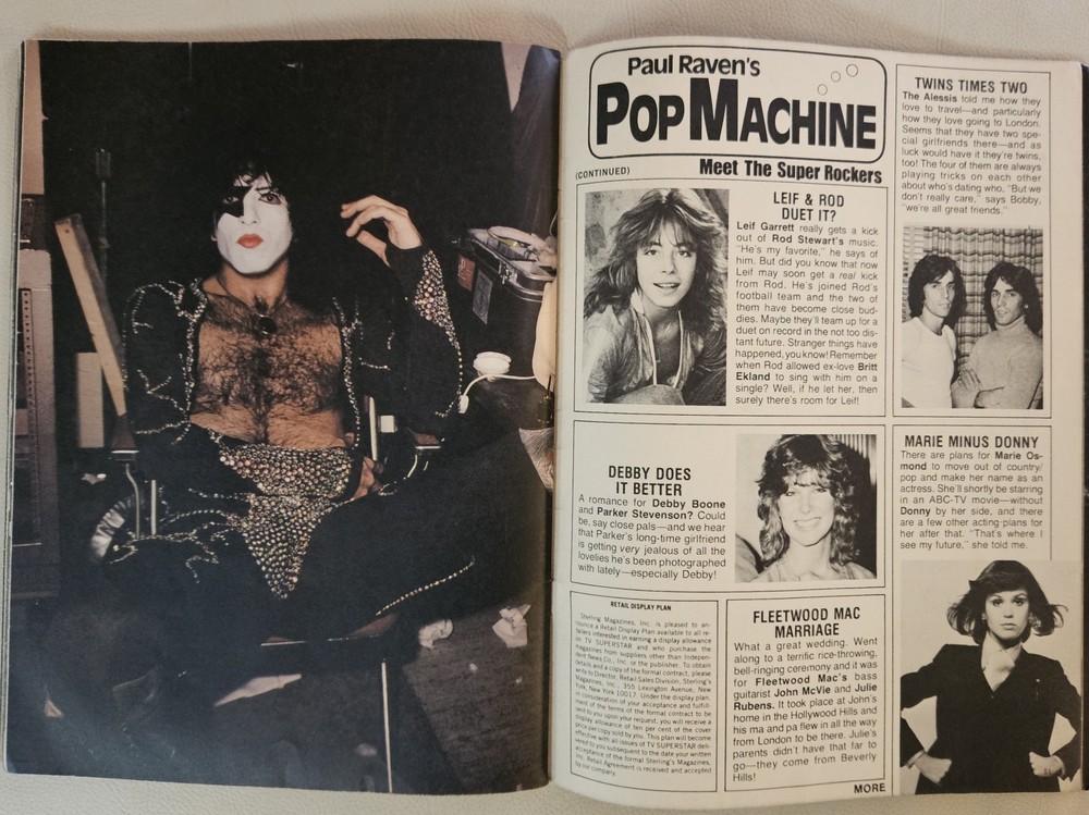 TV SUPERSTAR KISS PINUP BOOK 1978