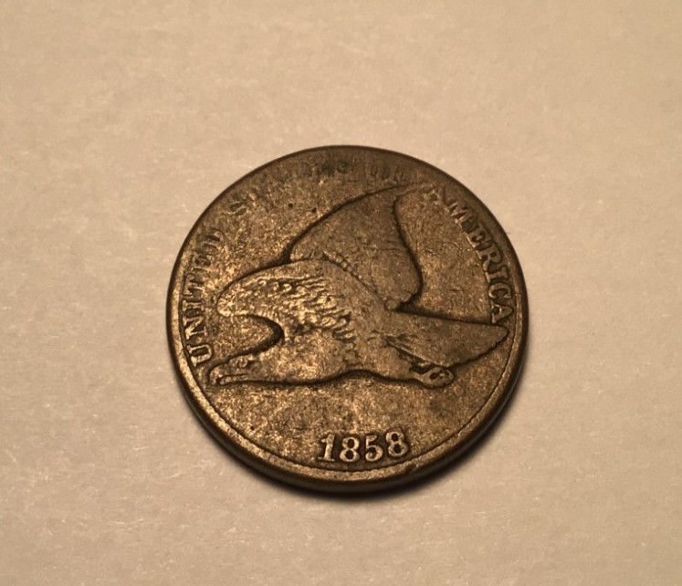 1858 Flying Eagle Cent, Large Letters, Circulated