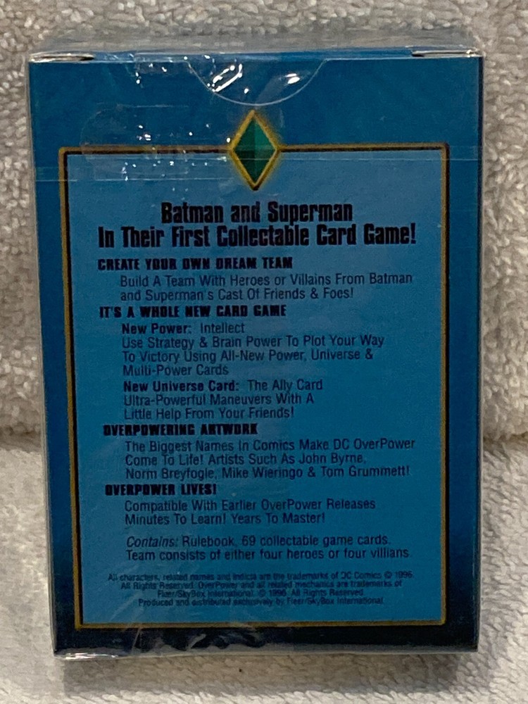 DC OverPower Card Game Starter Deck - Batman/Superman - 1996 Fleer - SEALED