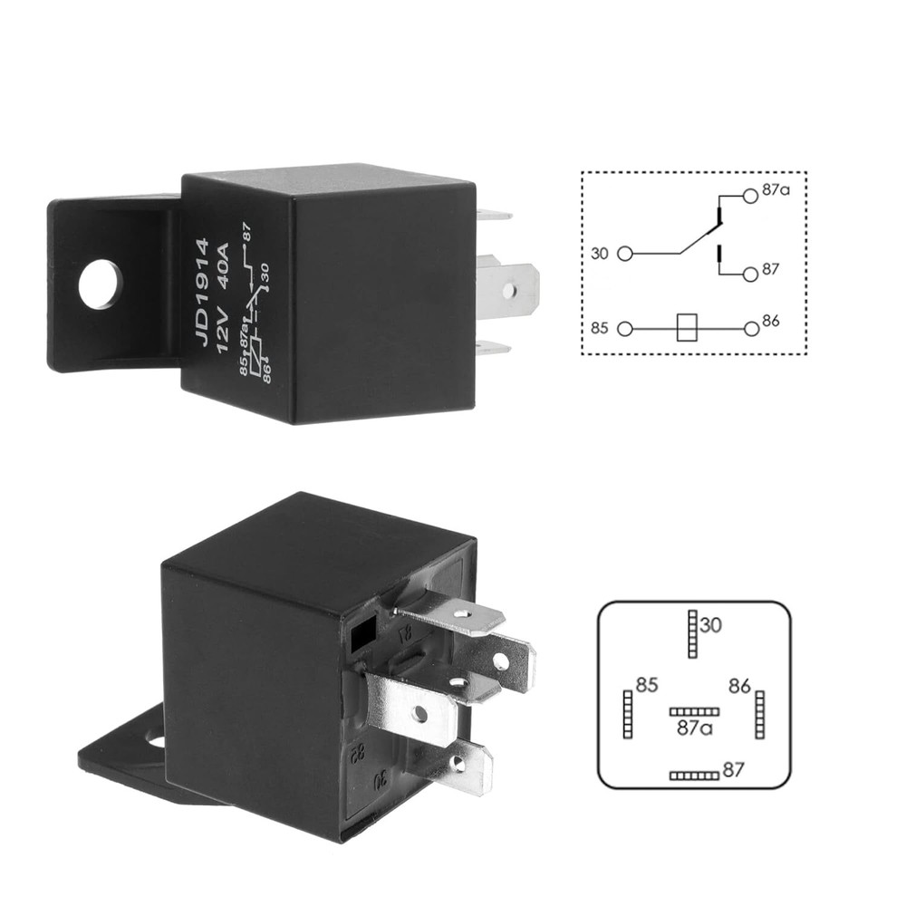 Dual Electric Fan Relay Kit Controller With Thermostatic Sensor Switch 40A 12V