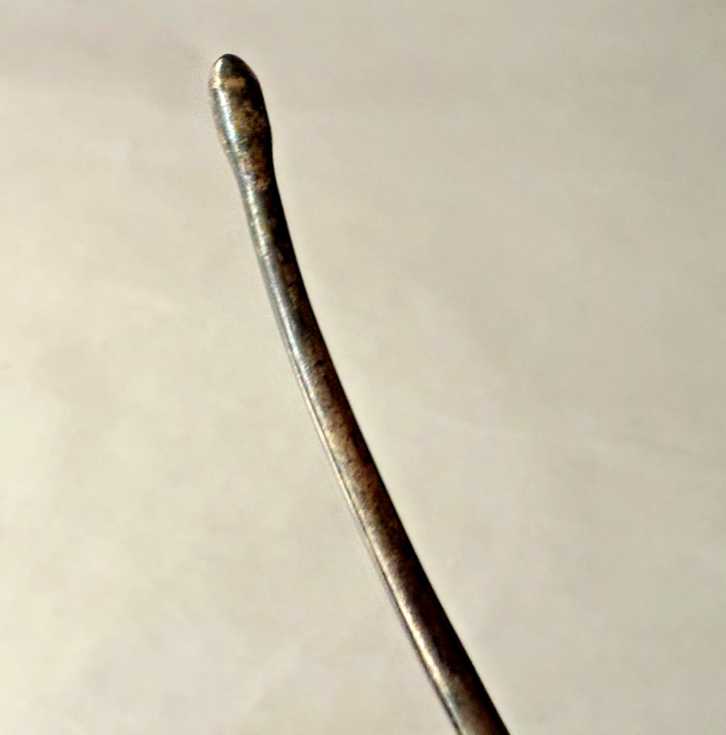 Antique Silver-Tone Uterine Sound Male Urethral Medical Sounding Device Probe