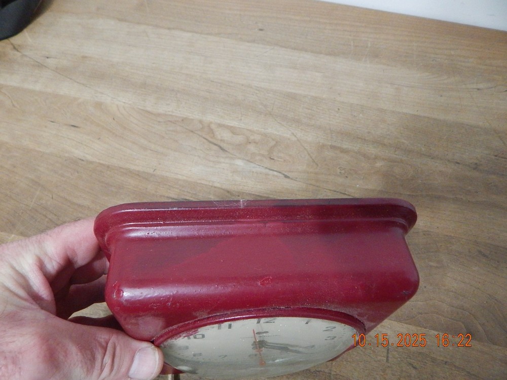 Vintage MCM General Electric Kitchen Wall Clock Model RED