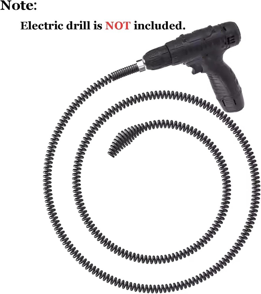 Drain Snake for Drill 6.5Ft Drain Clog Remover with Drill Connector Flexible Dri