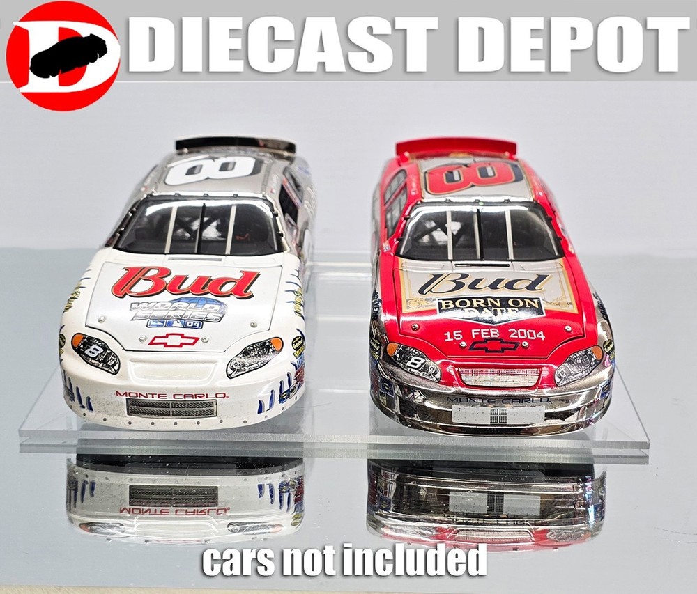 DOUBLE (2-CAR) "NOSE DOWN" RISER ACRYLIC DISPLAY (PACK OF 5)