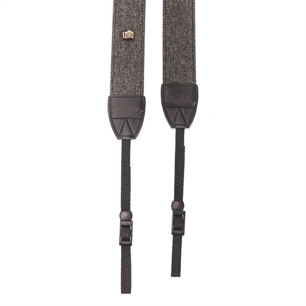 Grey Adjustable Camera Shoulder Neck Strap Cotton Leather Belt For DSLR Camera a