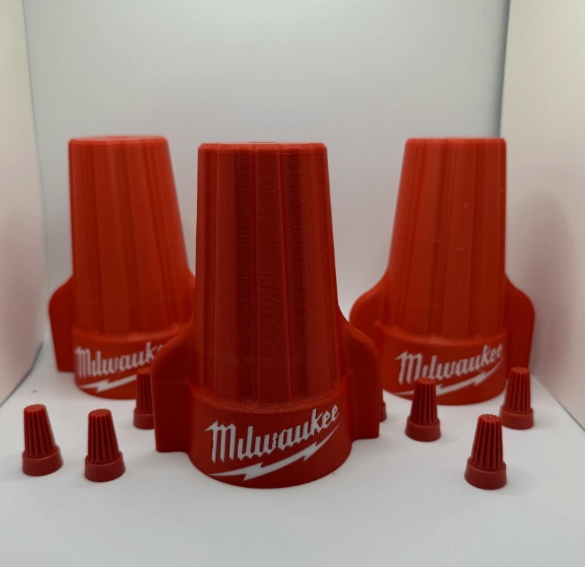 Milwaukee(inspired) Winged Wire Nut Style Storage Container With Lid