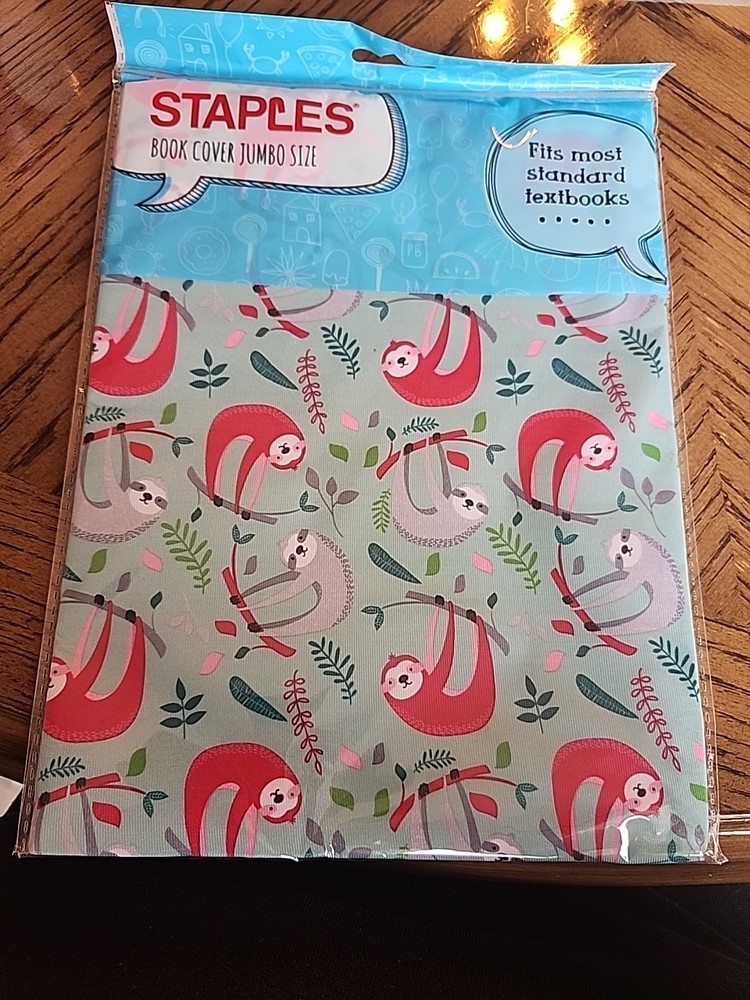 Staples Jumbo Size Sloth Book Cover