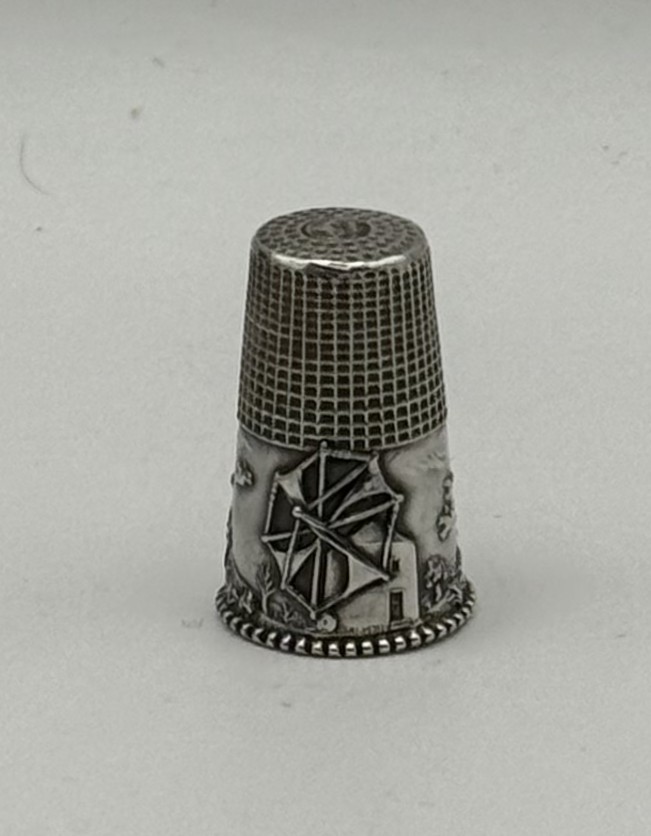 Sterling Silver Thimble Depicting Windmill Boxed