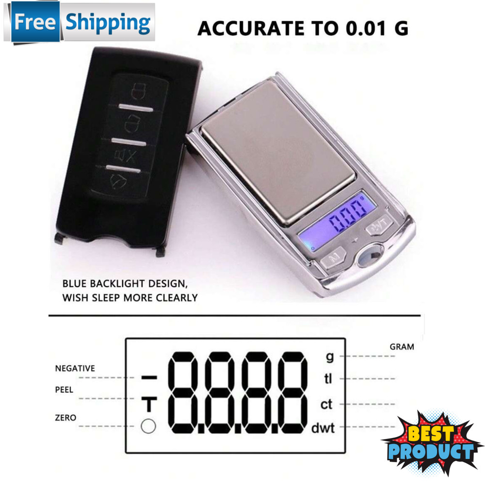 Key Shaped Electronic Scale 0.01g Precision LED Display Unique Mini Weight Scale
