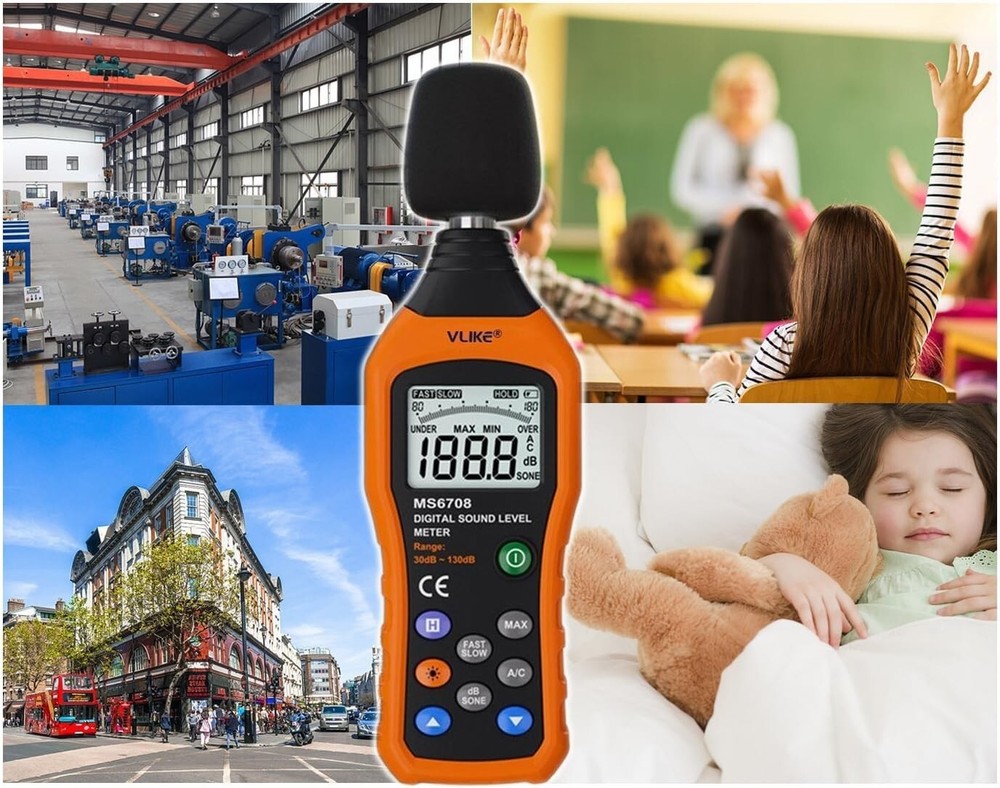 Mini Handheld Decibel Meter - A/C Mode, Anti-Drop Design, Power Saving Features