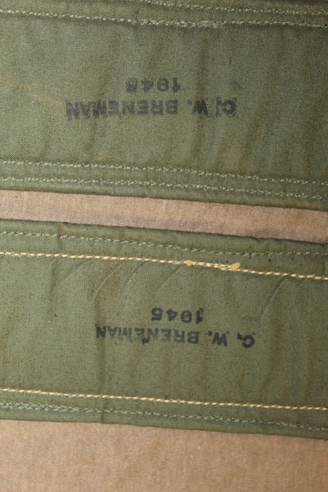 Original WW2 U.S. Army Soldiers OD Padded Pack Shoulder Pads, Matching Pair 1945