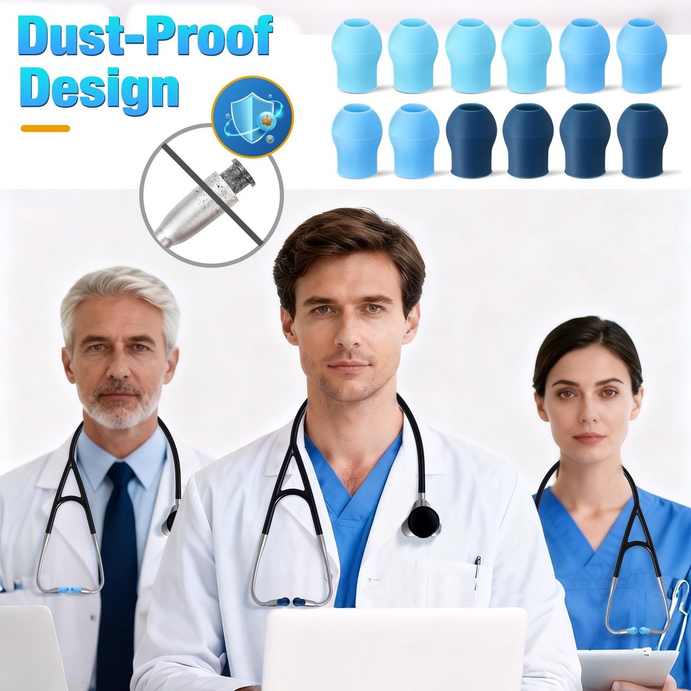 Avenuebool 12 Pcs Digital Stethoscope Silicon Ear Tips Compatible with EKO CO...