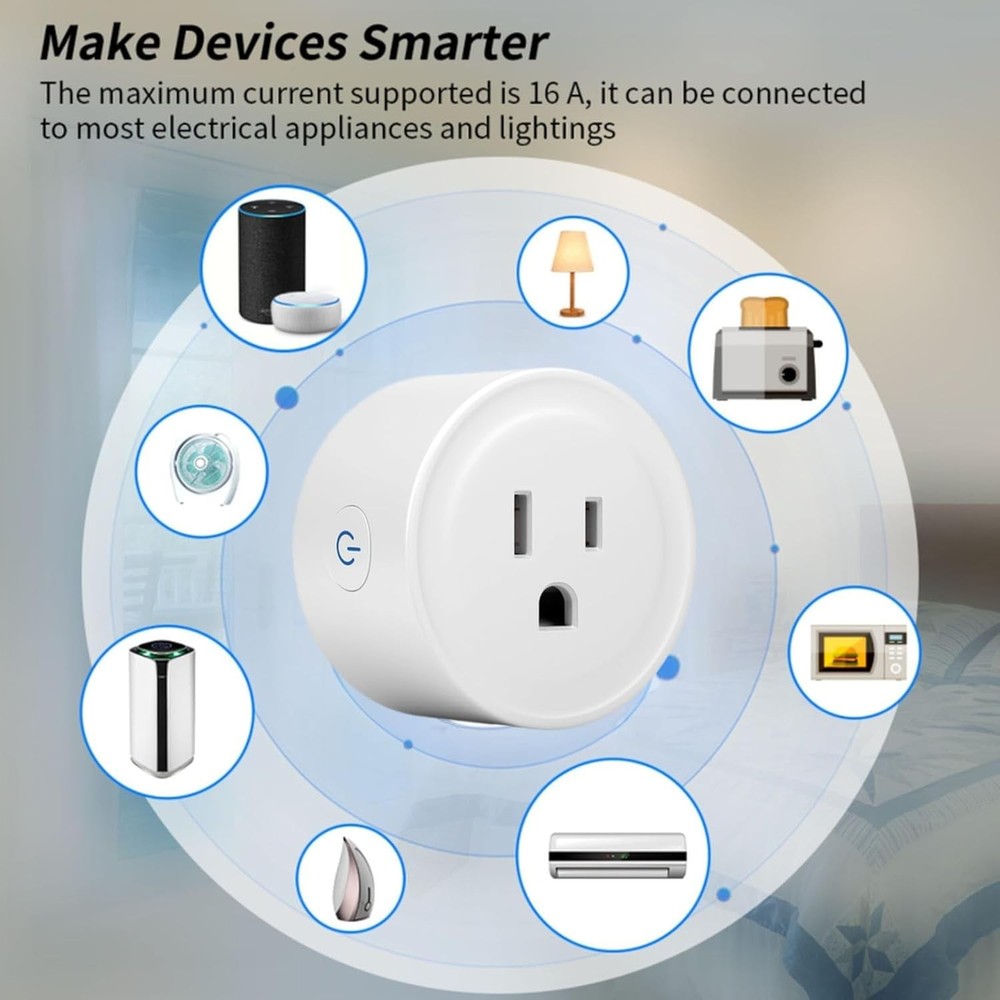 1 Pack WiFi Smart Plug for Remote Control & Timer, Compatible with Alexa & Googl