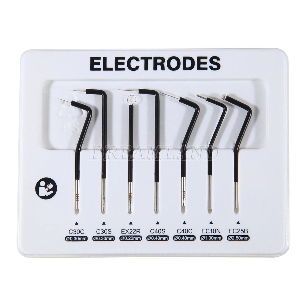 7-Piece Dental Electrodes Set with Reusable Tips (Black)