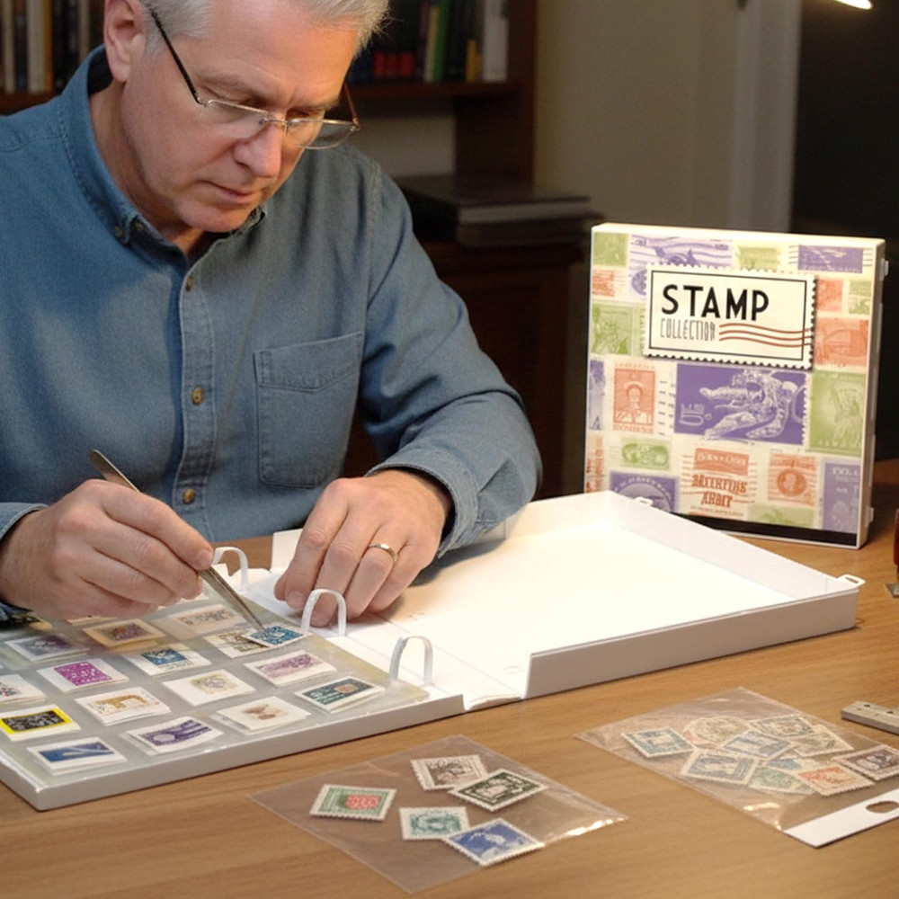 Stamp Collection Album Binder Kit with Pages