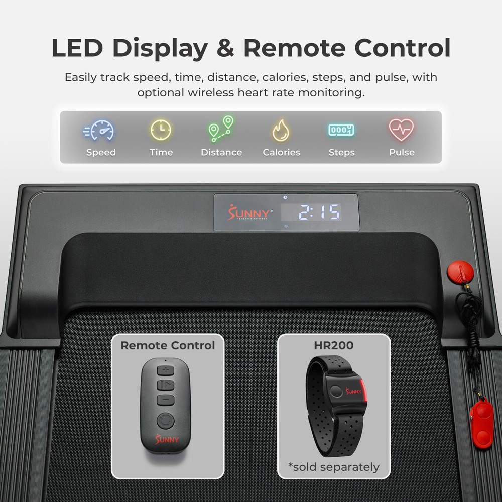 Smart WIFI Compact Cushioned Deck Walking Pad with Remote Bluetooth LED Display